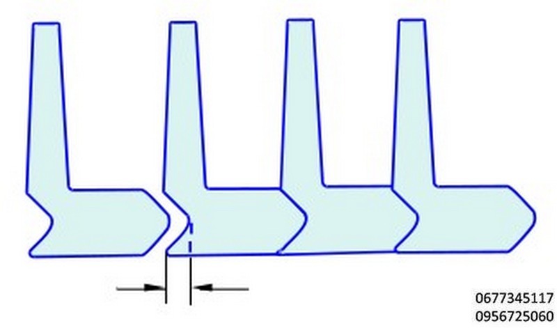 Cамоблокирующаяся пильчатая лента , Форма зуба А, Форма профиля V, ширина основания B, мм, высота профиля H, мм, пильчастая лента  цмпл 